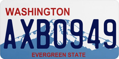 WA license plate AXB0949