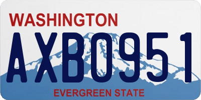 WA license plate AXB0951