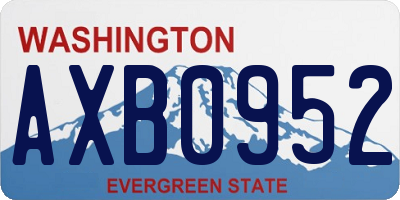WA license plate AXB0952