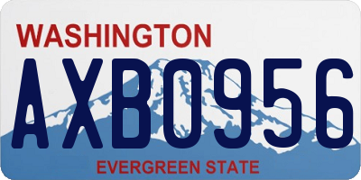 WA license plate AXB0956
