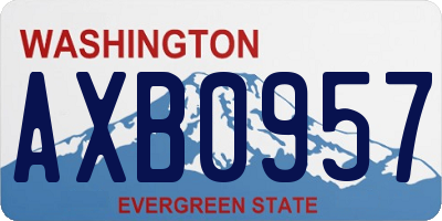 WA license plate AXB0957