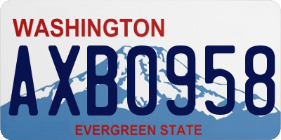 WA license plate AXB0958