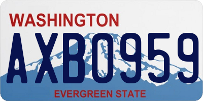 WA license plate AXB0959