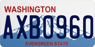 WA license plate AXB0960