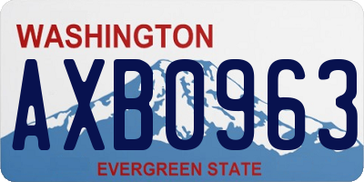 WA license plate AXB0963