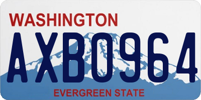 WA license plate AXB0964
