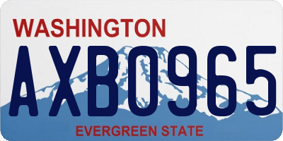 WA license plate AXB0965
