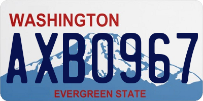 WA license plate AXB0967