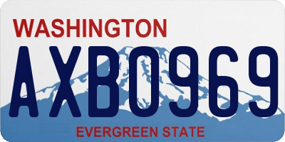 WA license plate AXB0969