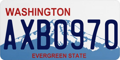 WA license plate AXB0970