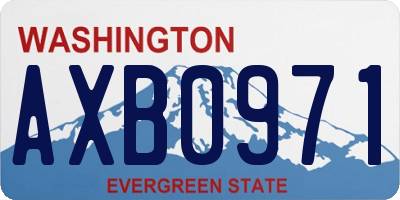 WA license plate AXB0971