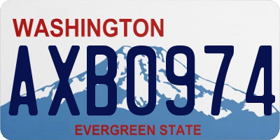 WA license plate AXB0974
