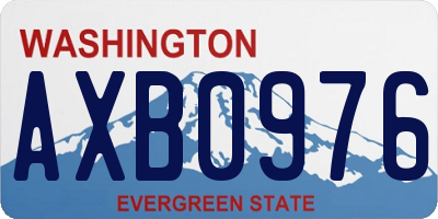 WA license plate AXB0976