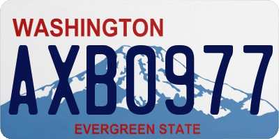 WA license plate AXB0977