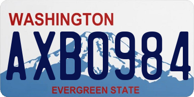 WA license plate AXB0984
