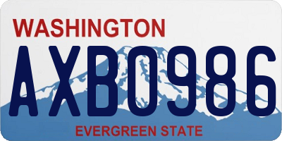 WA license plate AXB0986