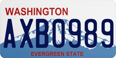 WA license plate AXB0989