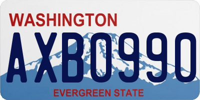 WA license plate AXB0990