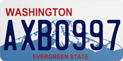 WA license plate AXB0997