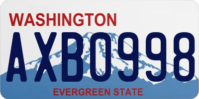 WA license plate AXB0998