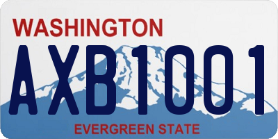 WA license plate AXB1001