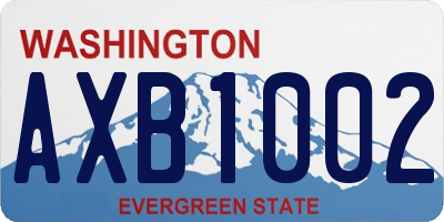 WA license plate AXB1002