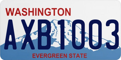 WA license plate AXB1003