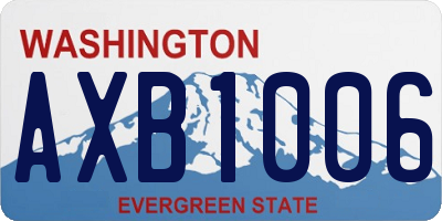 WA license plate AXB1006