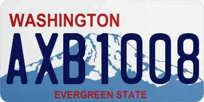 WA license plate AXB1008
