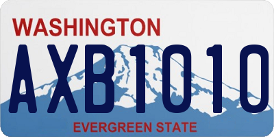 WA license plate AXB1010
