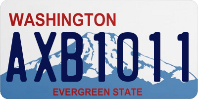 WA license plate AXB1011