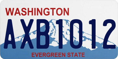 WA license plate AXB1012