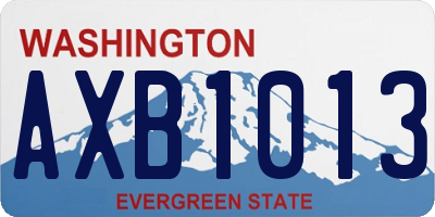 WA license plate AXB1013
