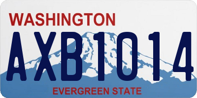 WA license plate AXB1014