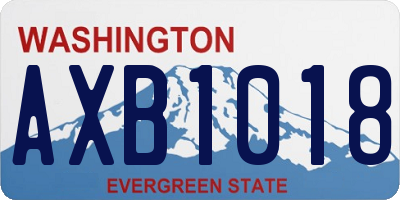 WA license plate AXB1018