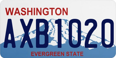 WA license plate AXB1020