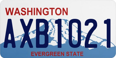WA license plate AXB1021