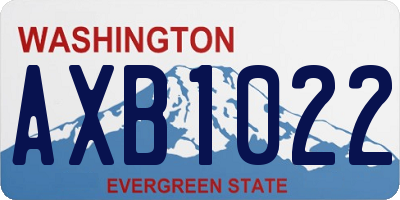 WA license plate AXB1022