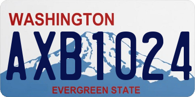 WA license plate AXB1024