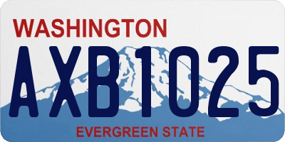 WA license plate AXB1025