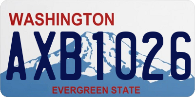WA license plate AXB1026