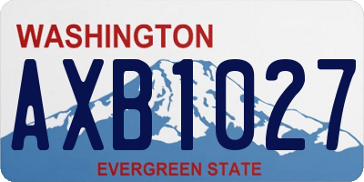 WA license plate AXB1027
