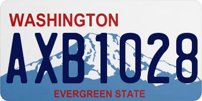 WA license plate AXB1028