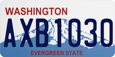 WA license plate AXB1030