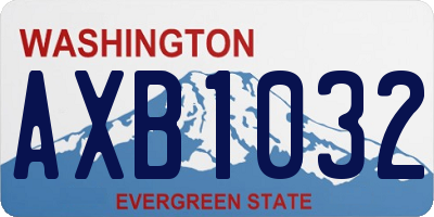 WA license plate AXB1032