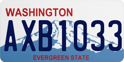 WA license plate AXB1033
