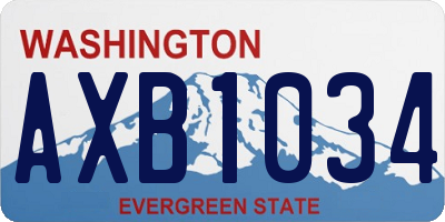 WA license plate AXB1034