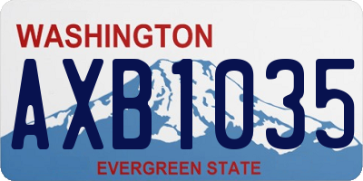 WA license plate AXB1035