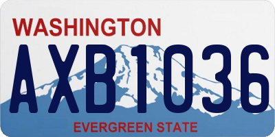 WA license plate AXB1036