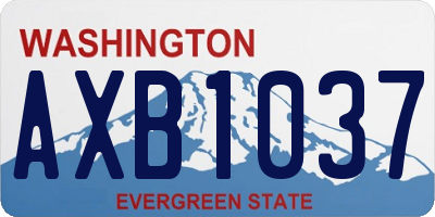 WA license plate AXB1037